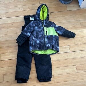Kids' Black and Green Winter Snozu Set
